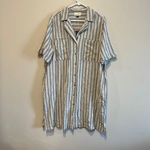 Striped button-up dress